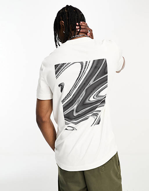 Fred Perry abstract soundwave graphic t-shirt in snow white | ASOS