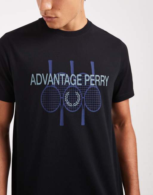 Fred Perry – Advantage – Czarny T-shirt z nadrukiem, 5 z 5
