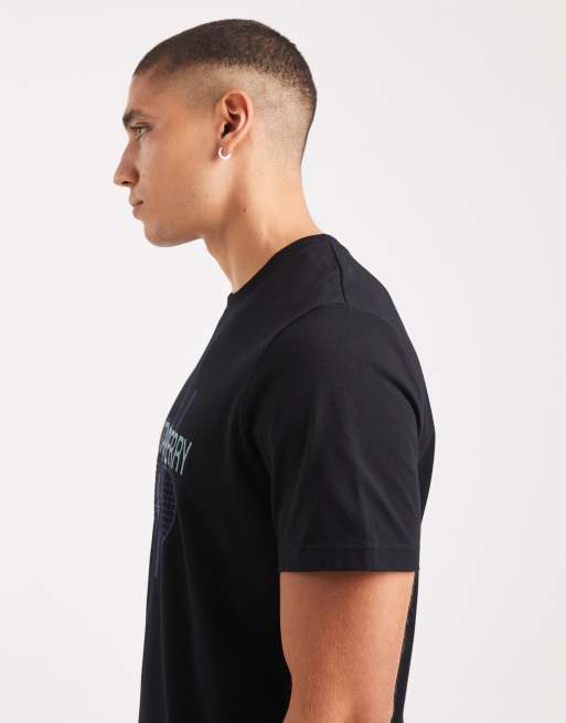 Fred Perry advantage graphic t-shirt in black, 4 of 5