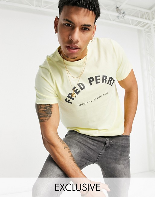 Fred Perry arch branded t-shirt in yellow Exclusive to ASOS