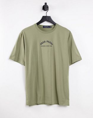 Fred Perry arch chest logo t-shirt in sage