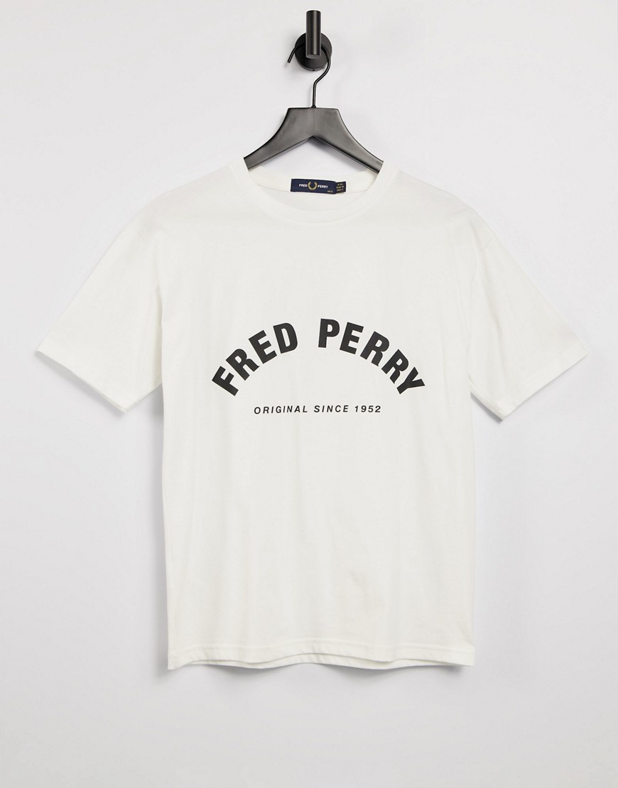 Fred Perry arched logo T-shirt in white