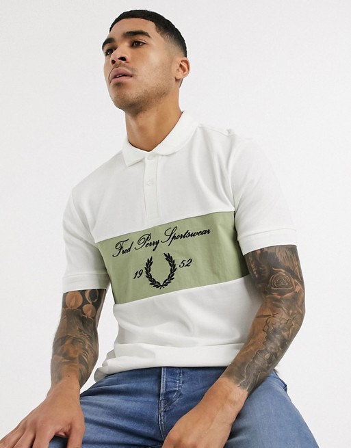 Fred Perry archive branding polo shirt in white