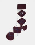 [Fred Perry] Fred Perry argyle socks in burgundy 9-11 BURGUNDY