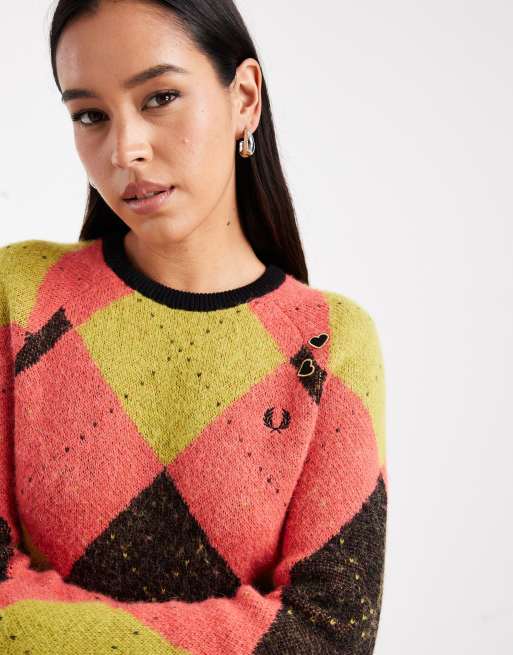Fred Perry argyle sweater in multi | ASOS