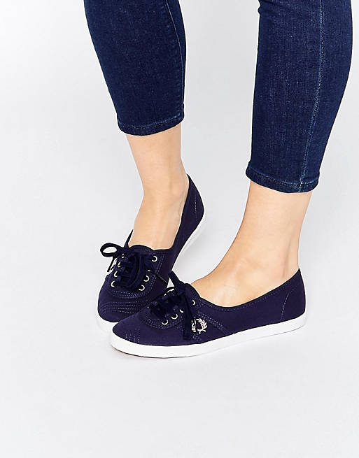 Fred Perry Aubrey Canvas Navy Plimsoll Trainers