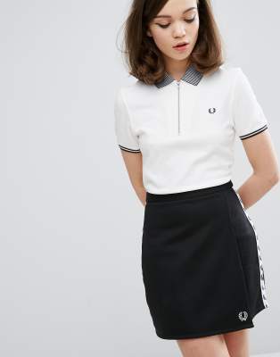 polo shirt and pencil skirt