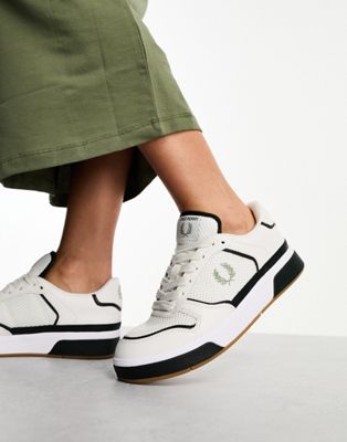 Fred Perry B300 leather and mesh in snow white - ASOS Price Checker
