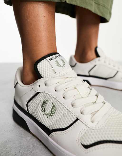 Fred Perry B300 leather and mesh in snow white | ASOS