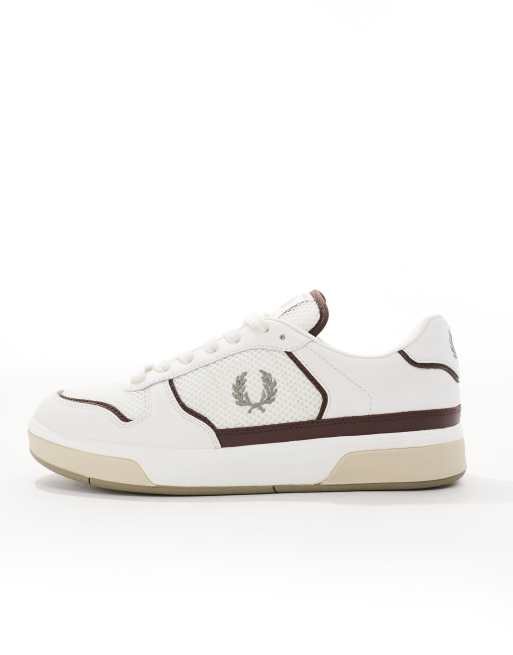 ☆送料無料☆ FRED PERRY B300 Leather ☆ Fred Perry B300 leather and mesh sneakers in white | ASOS