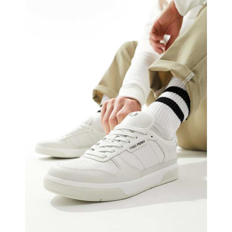 ☆送料無料☆ FRED PERRY B300 Leather ☆ Fred Perry B300 leather and mesh sneakers in white | ASOS