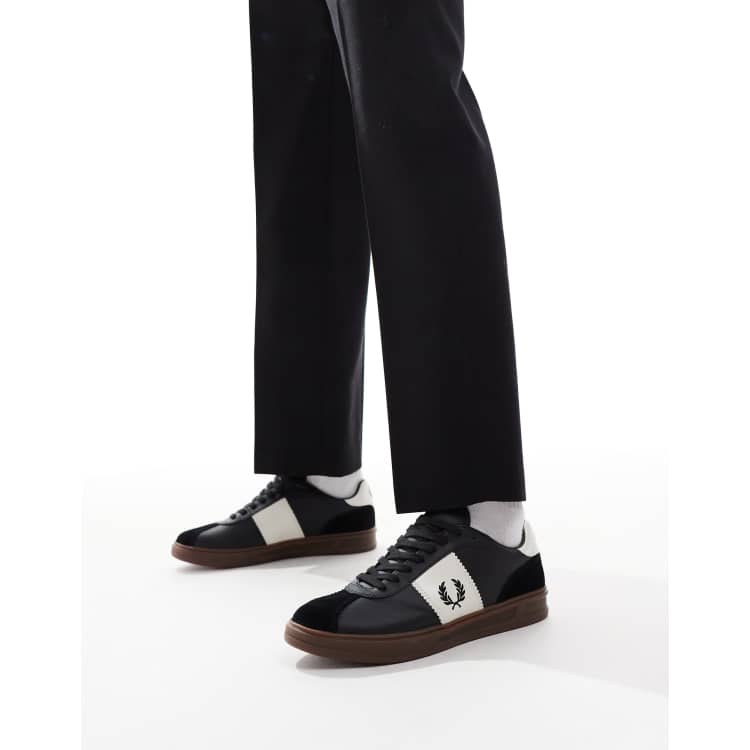 ★FRED PERRY★ B4 Suede Leather X86 SFPM2519315X86 SFPM25193 Fred Perry B4 leather and suede sneakers in black | ASOS
