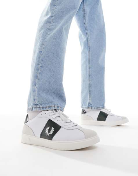 Fred Perry B4 leather and suede sneakers in white - view 1