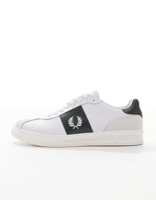 Fred Perry B4 Leather And Suede Sneakers In White