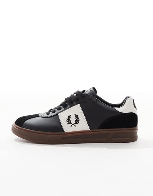 【FRED PERRY】B4 LEATHER/SUEDE (134) R6745 Fred Perry B4 leather and suede trainers in black | ASOS