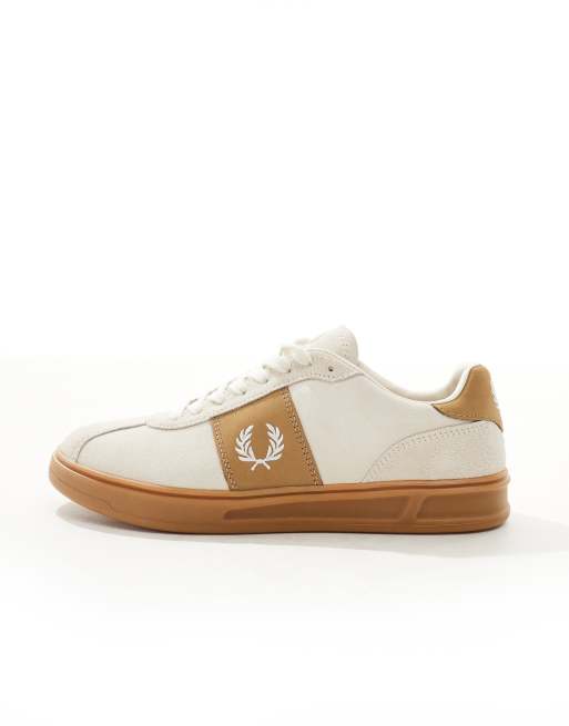 Fred Perry B4 suede trainer in white/beige | ASOS