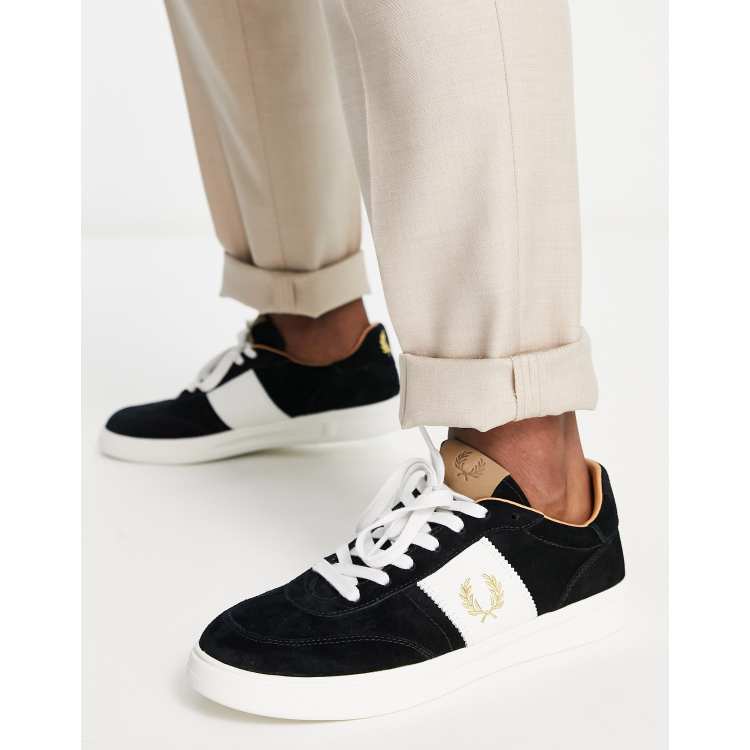 Fred Perry B400 Sneaker aus schwarzem Wildleder ASOS