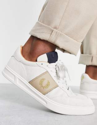 【FRED PERRY】 ★ B300 Textured Nubuck / Suede ★ Fred Perry B300 TEXTURED LEATHER / BRANDED Beige / Black
