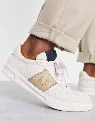 Fred Perry B400 suede trainers in cream