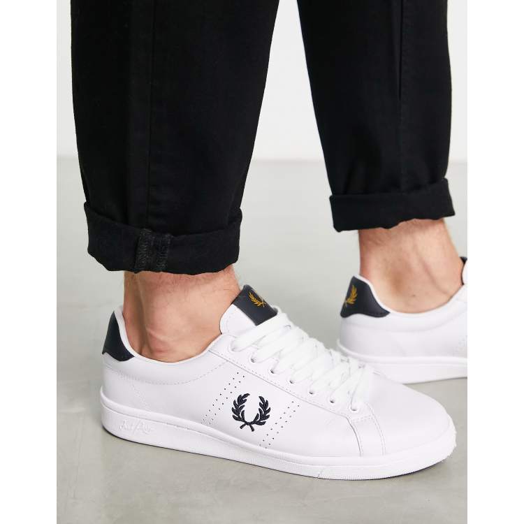 Fred perry white store leather shoes