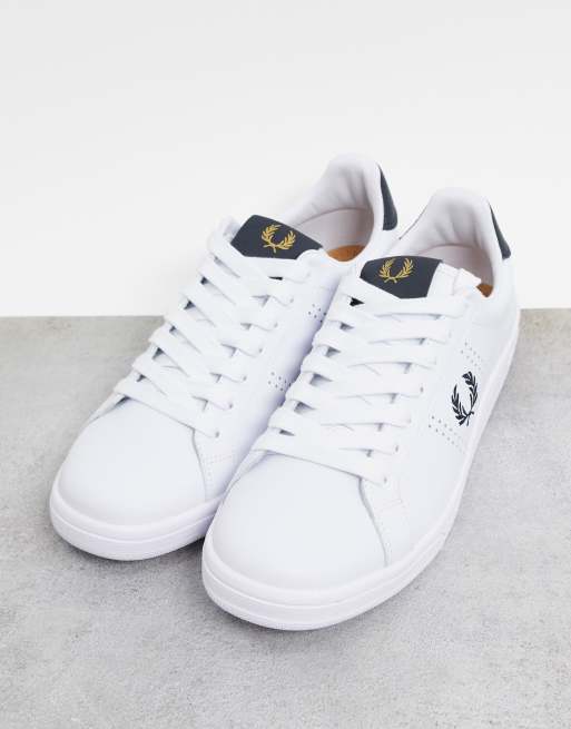 Fred Perry B4321 leather sneakers in white, 2 of 4