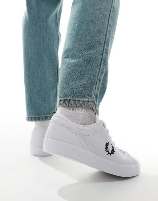 Fred Perry B7 leather trainers in white, 3 of 5