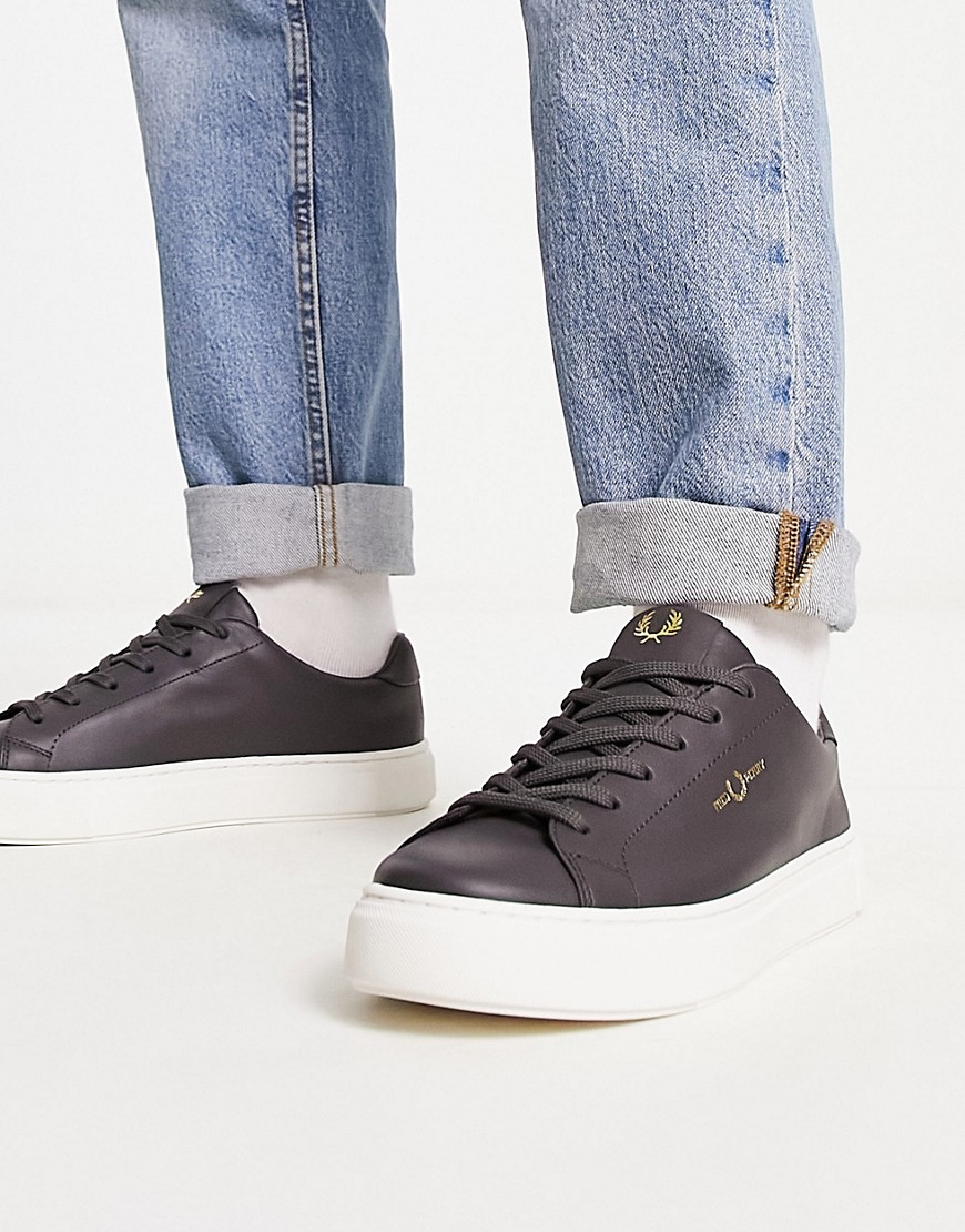 Fred Perry B71 Leather Sneakers In Gray