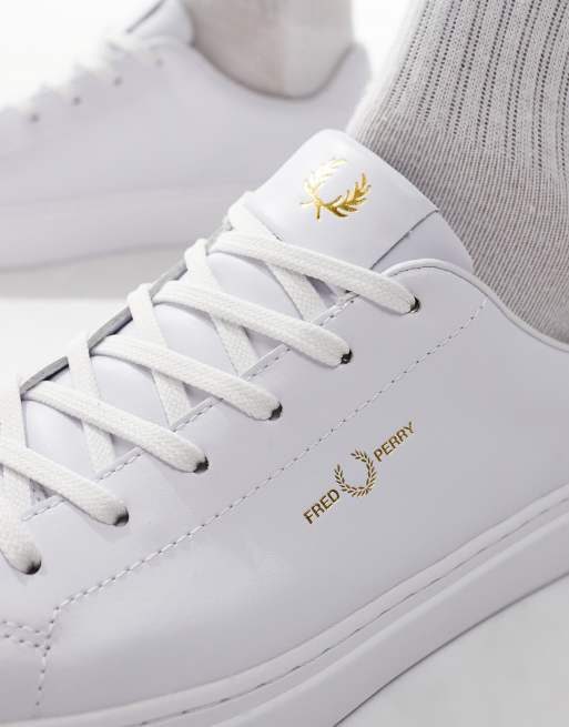 Fred perry white leather trainers online