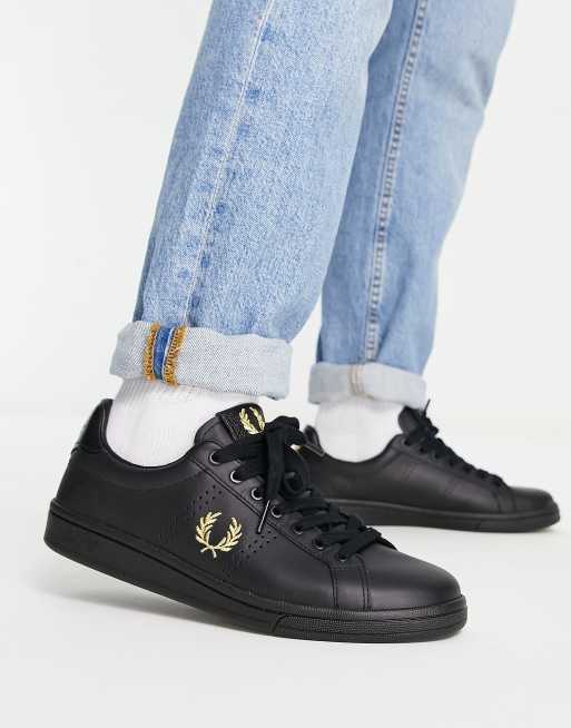 Fred Perry - B721 - Baskets en cuir - Noir