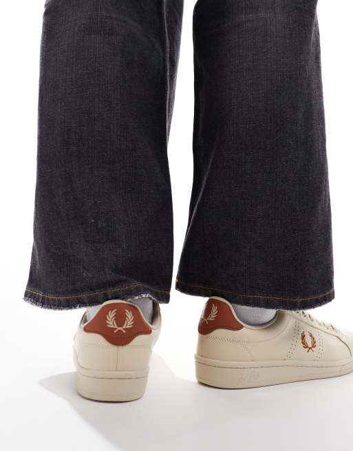 Fred Perry – B721 – Beżowe skórzane buty sportowe, 5 z 5