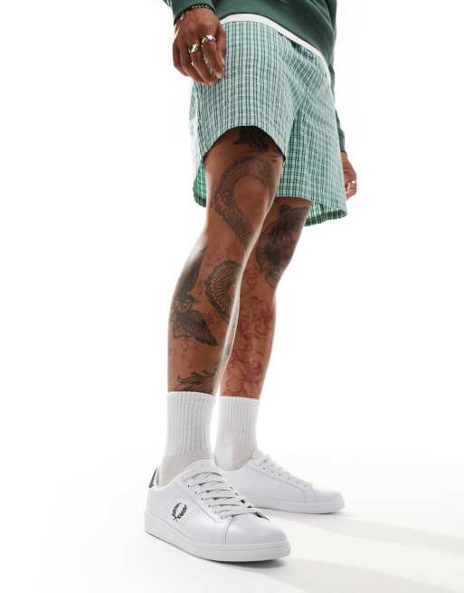 Fred Perry B721 leather sneakers in white and green, 5 of 5