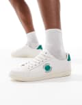 [Fred Perry] Fred Perry B721 leather sneakers in white/green 46 Snow white