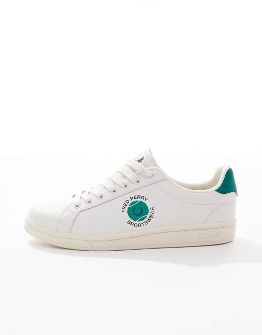 【FRED PERRY】B721 LEATHER(760) R6742 Fred Perry B721 leather sneakers in white/green | ASOS