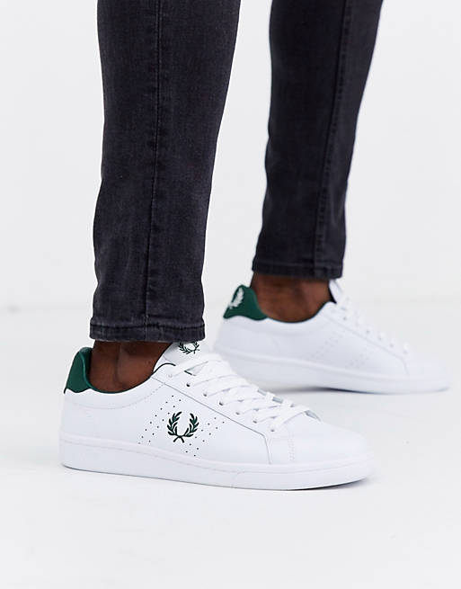 udarbejde Tage af Varme Fred Perry B721 leather sneakers in white | ASOS