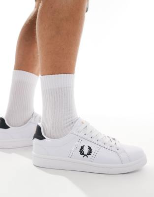 Fred Perry B721 Leather Sneakers In White