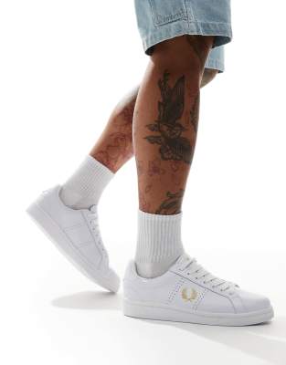 B721 leather sneakers in white