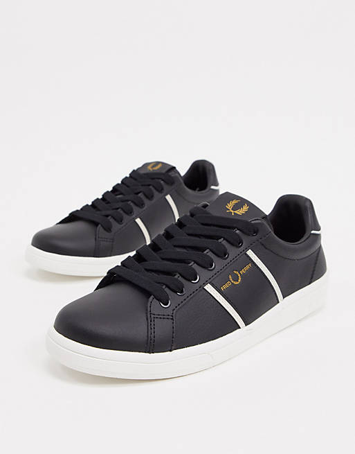 Fred Perry B721 leather trainer in black | ASOS