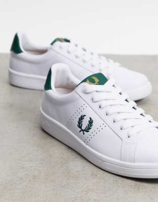 fred perry b721 leather trainers in white