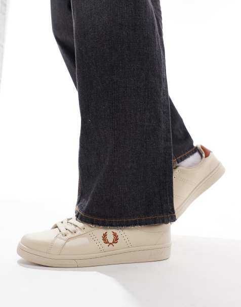 Fred Perry B721 leather trainers in beige - view 1