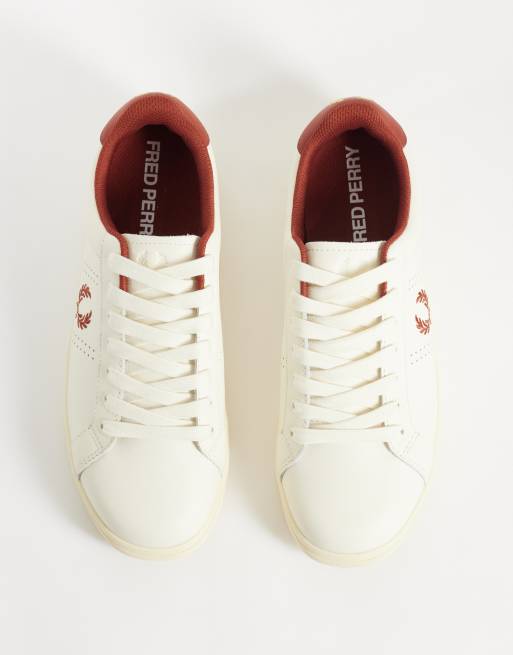Fred Perry B721 leather trainers in ecru, 2 of 4