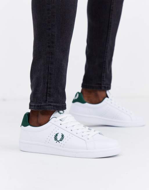 Fred Perry B721 leather trainers in white | ASOS