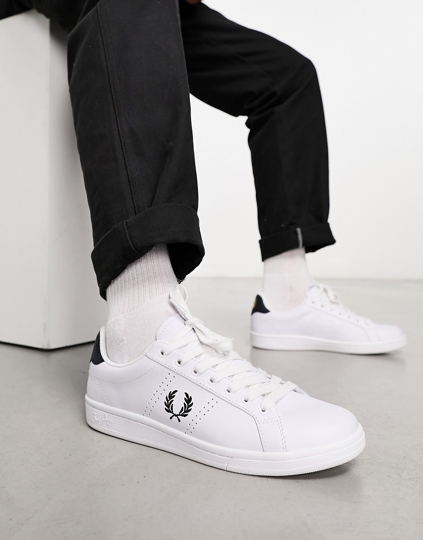 Fred Perry B721 leather trainers in white