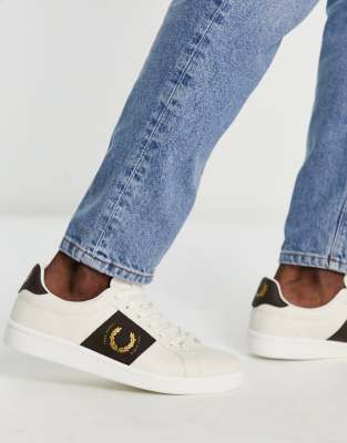 Fred Perry B721 Side Panel Leather Sneakers In Creamwhite ModeSens