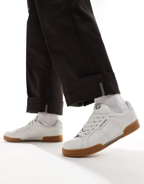 Fred Perry - B722 - Baskets de course en cuir - Blanc - view 1