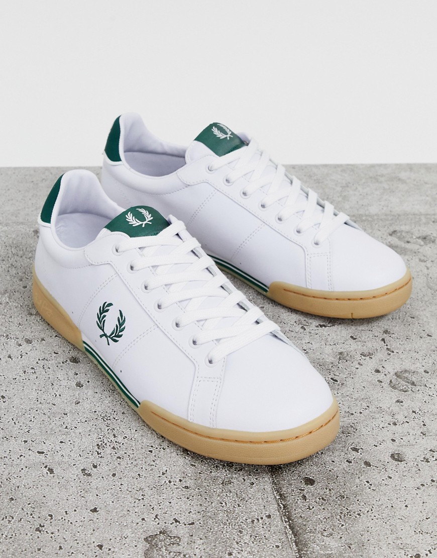 Fred Perry B722 gum sole leather trainers in white