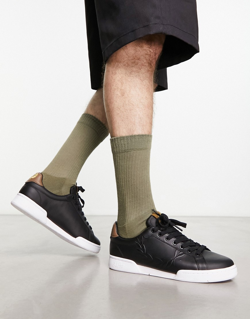 Fred Perry B722 Leather Sneakers In Black