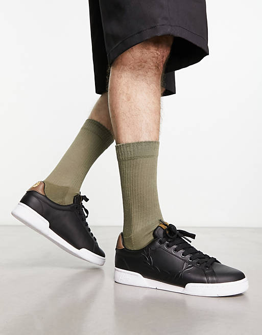Fred Perry b722 leather trainers in black | ASOS