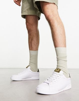Fred Perry b722 leather trainers in white - ASOS Price Checker