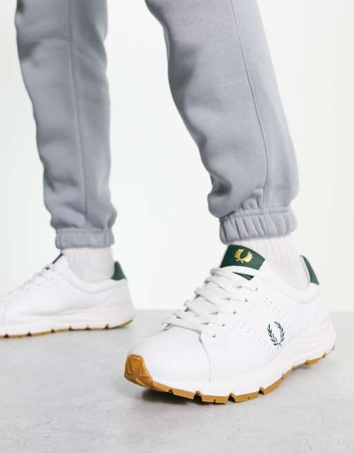 Fred Perry B723 leather gold laurel wreath trainer in white
