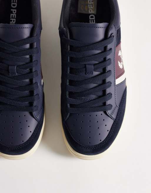 Fred Perry – B725 – Sneaker aus Wildleder in Marineblau mit Streifen und Logo, 2 von 5